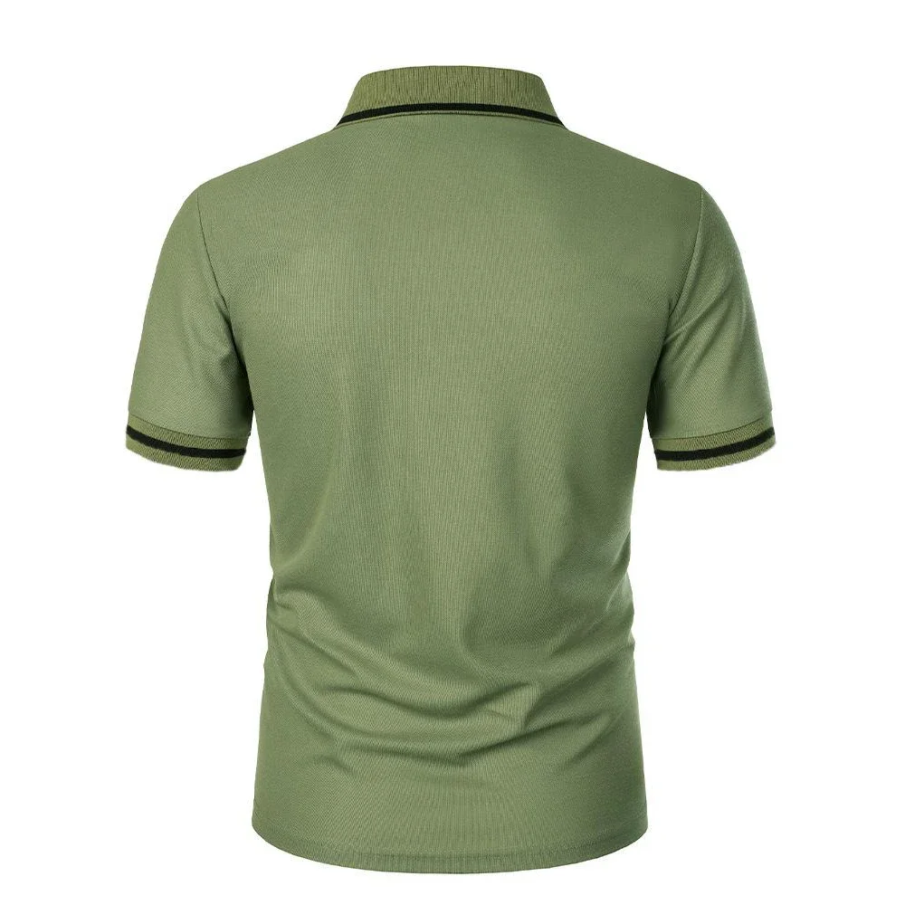 Herren Sommer Neues Modisches Kurzarm-Poloshirt, Lockeres Lässiges Poloshirt mit Tasche, Atmungsaktives Männer-Oberteil – Detail 13