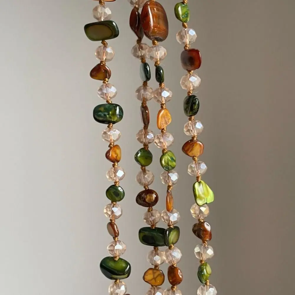 Fashion Bohemian Antique Necklace Colorful Shell Beaded Double Layers Necklace Stackable Vintage Necklace Women Girls