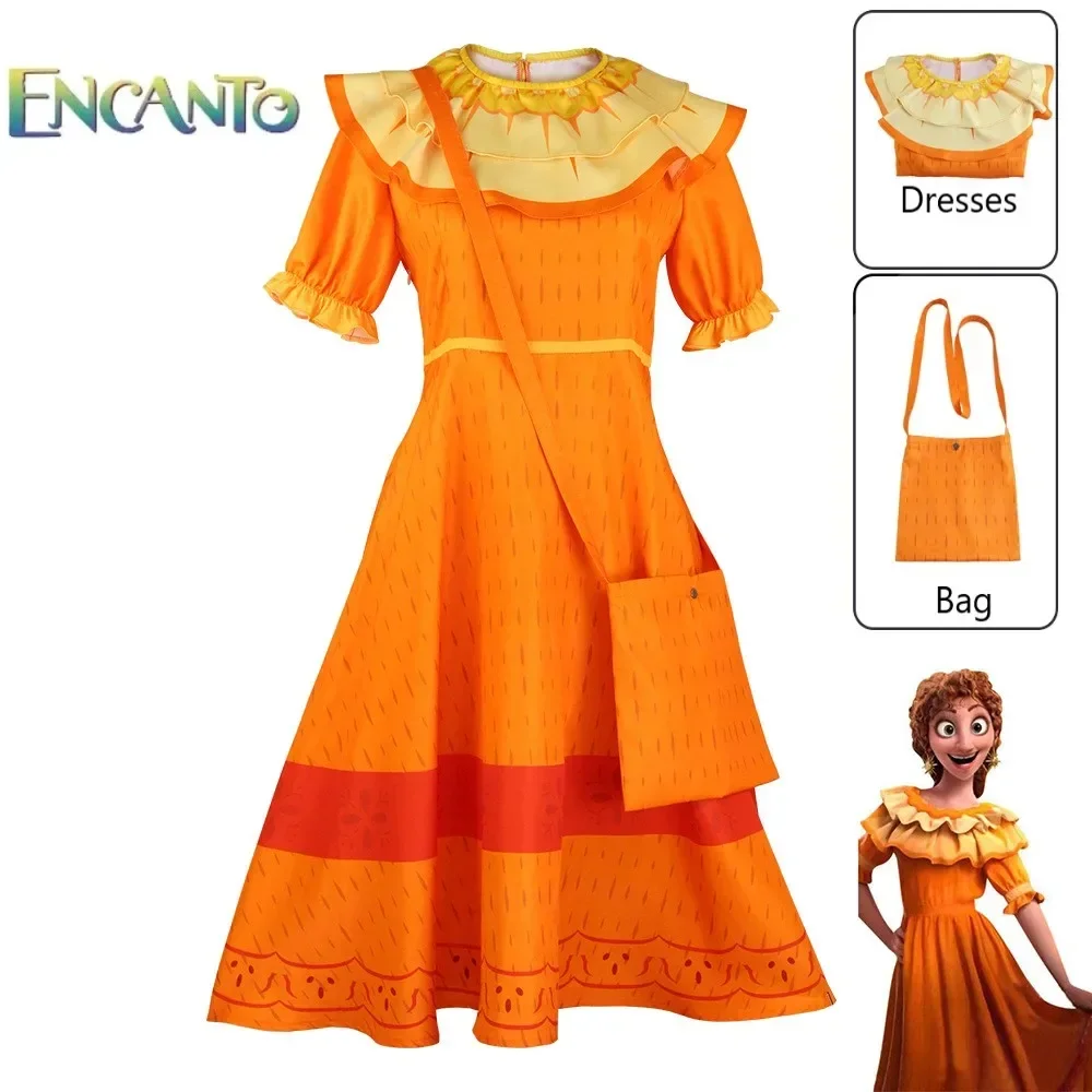 Pepa Madrigal Cosplay Encanto Costume+Bag Suits Girl Princess Dress Mirabel Christmas Carnival Halloween Party Gift Dress