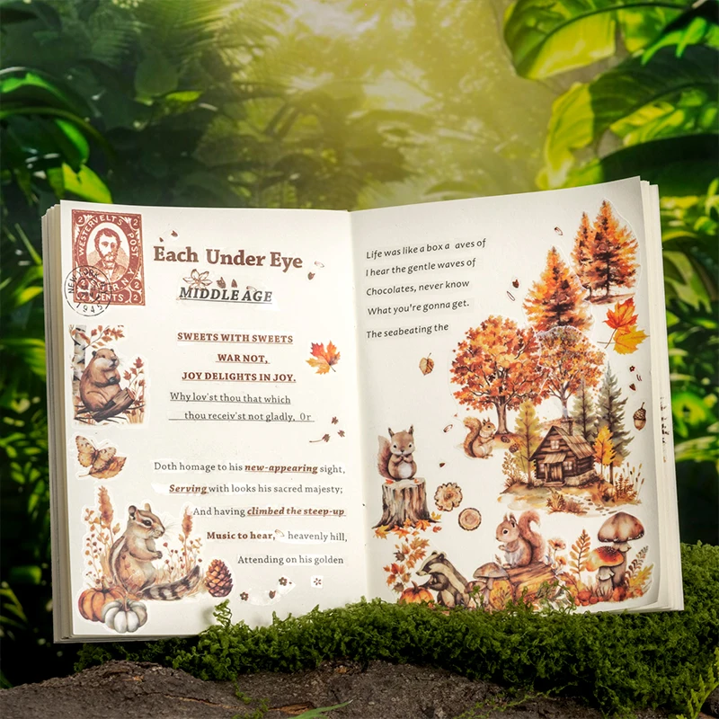 فرك جمالي على ملصقات شجرة الغابات أوراق النباتات خمر نقل ملصق لوازم لمجلة غير المرغوب فيه سكرابوكينغ ديكو المواد #6