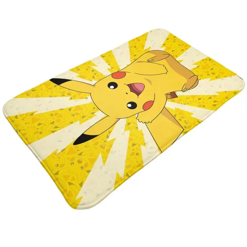 Custom Cartoon Animation Pokemon Pikachuv Doormat Mat Anti-Slip Bath Kitchen Balcony Rug Carpet 40*60cm