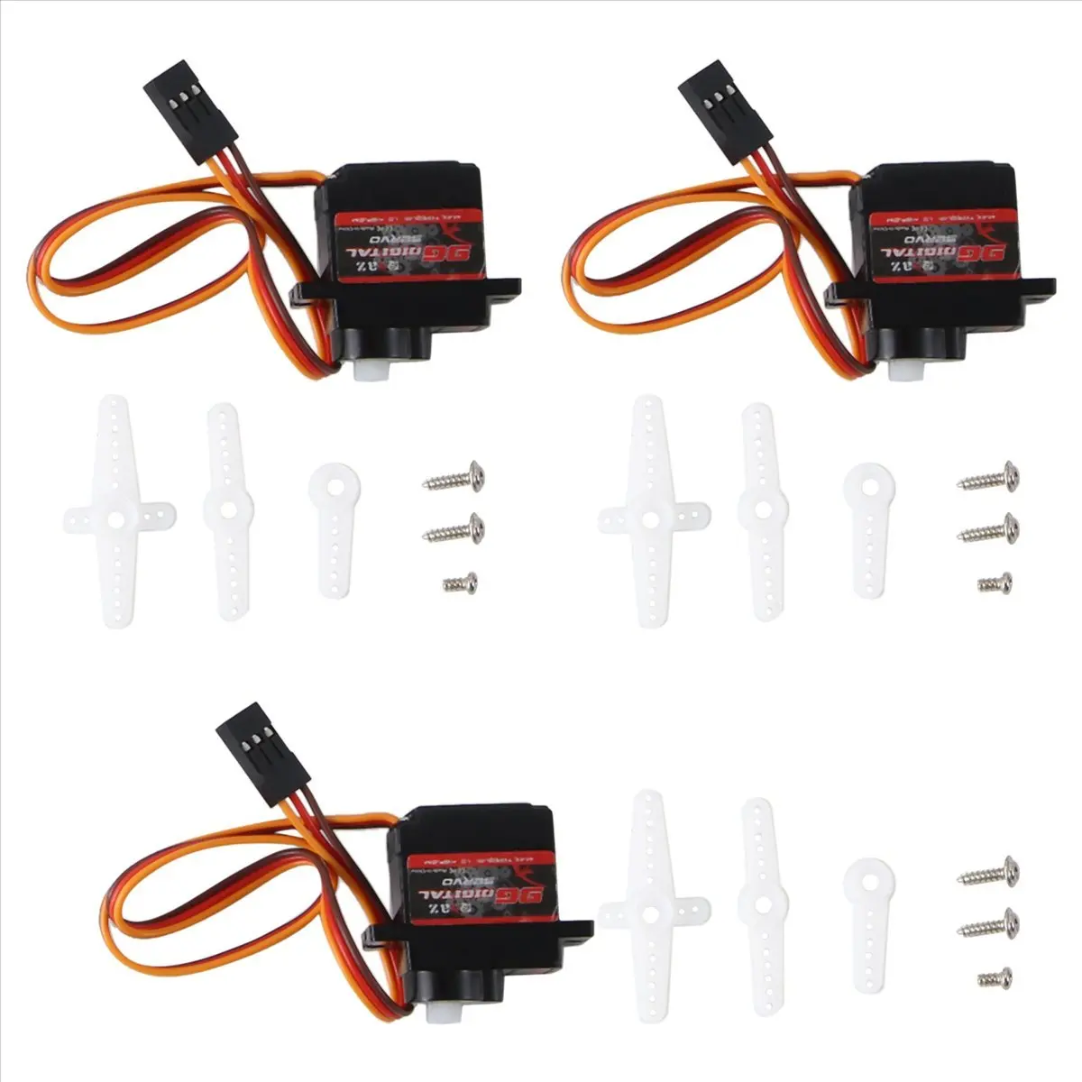 T34C 3PCS/Lot Servo 9G Digital Servo Motor High Speed Steering RC Servo Plastic Gear Servo for 1/16 1/18 1/24 RC Car Boat