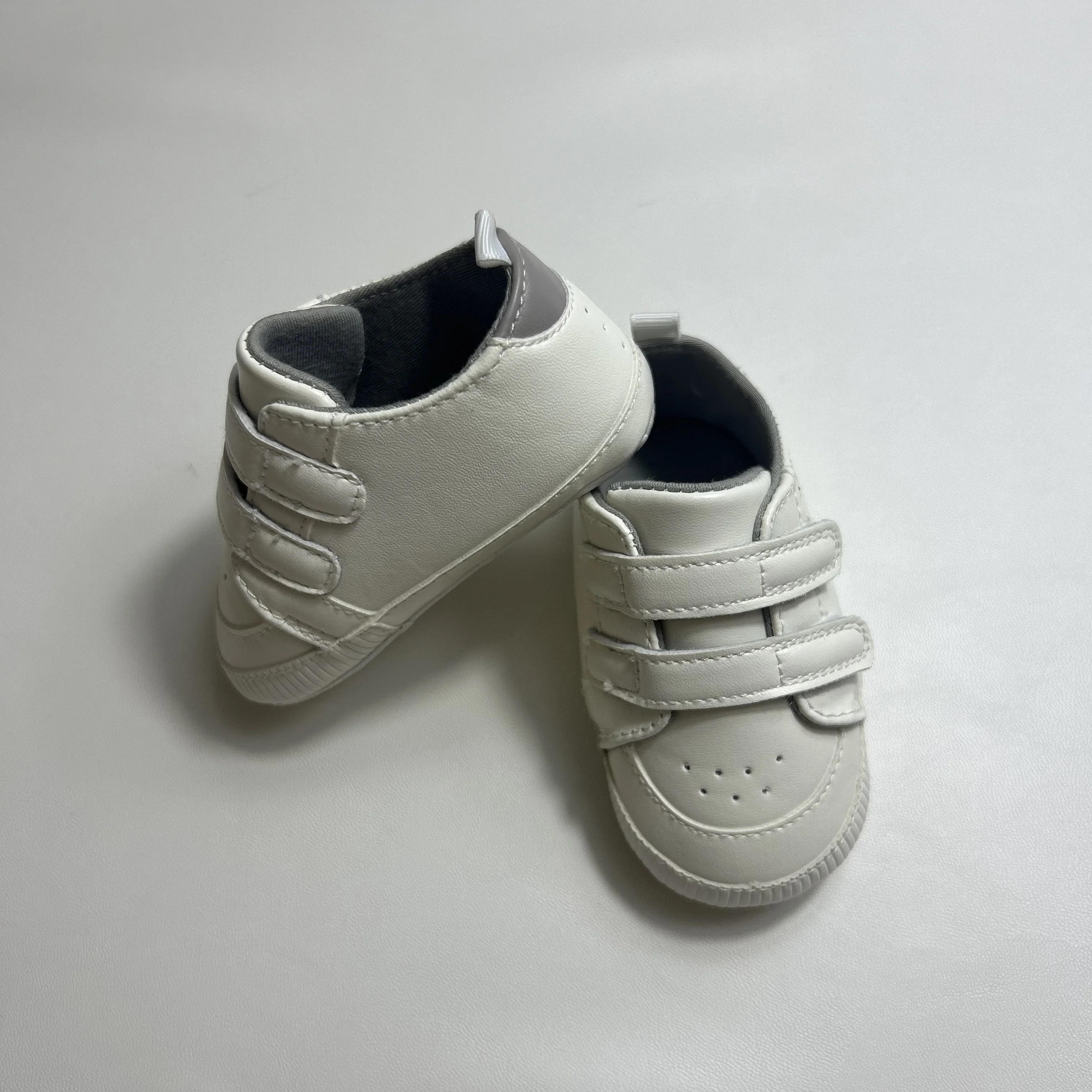 Off‑White Double Velcro Baby Walking Shoes Soft Sole Non‑Slip Breathable Toddler Casual Shoes for Boys Girls Infant First Walker
