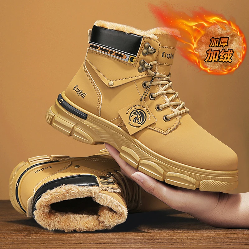 الرجال أحذية من الجلد عالية أعلى الأحذية موضة دراجة نارية حذاء من الجلد الرجال الشتاء أحذية أحذية رجالي الدانتيل متابعة بوتاس Hombre الشتاء Hot البيع #1