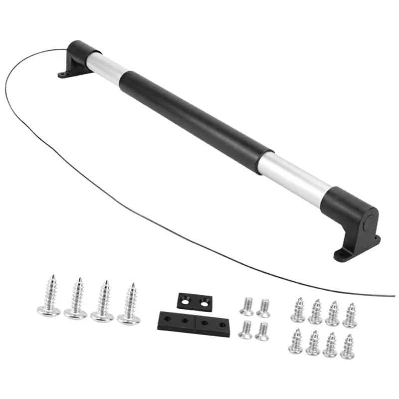 Aluminum RV For Trailer Door Closer Kit Adjustable Tension Grab Bar For Door Locking Protection Silver-Black Model Screen Door