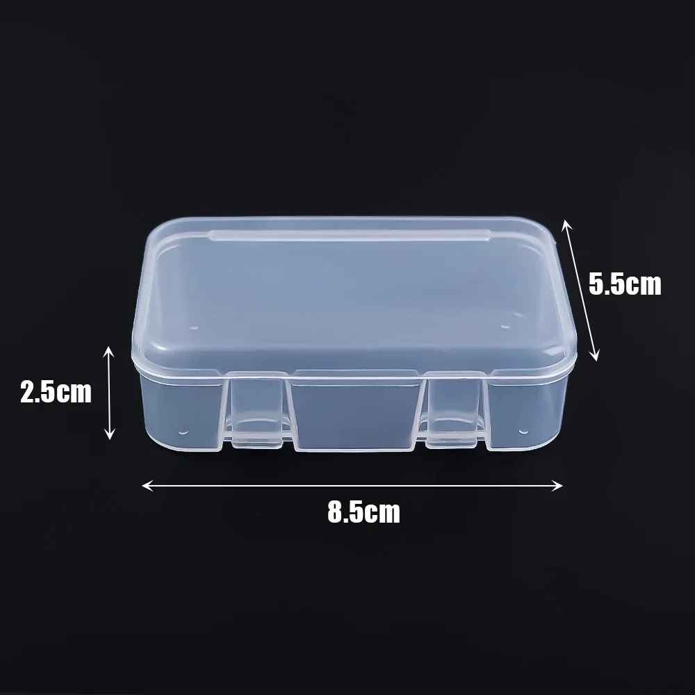 6x Large and Small Size Clear Plastic Storage Box Containers with Lids Empty Hinged Small Boxes for Bank Card Beads DIY Jewelry