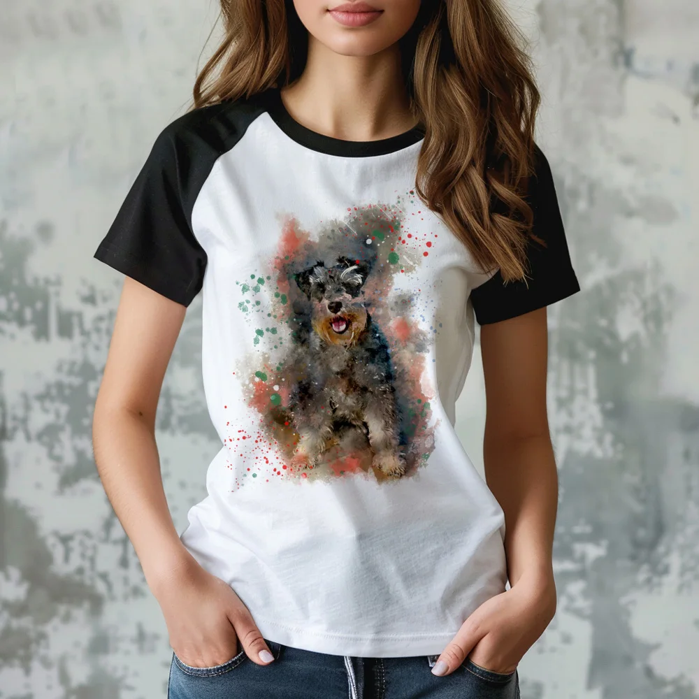 

Schnauzer top women manga streetwear Tee female funny streetwear comic clothing