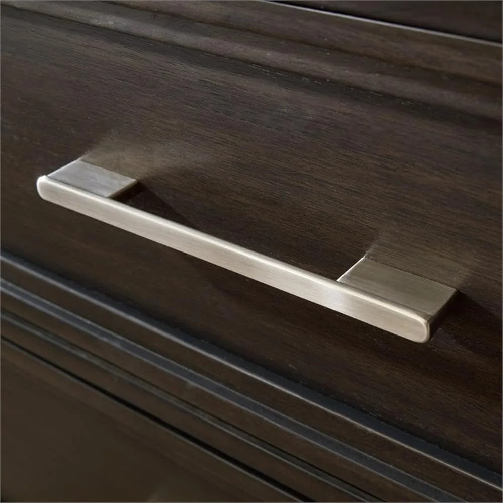 منضدة حديثة بدرجين مع درج علوي مبطن باللون البني الداكن