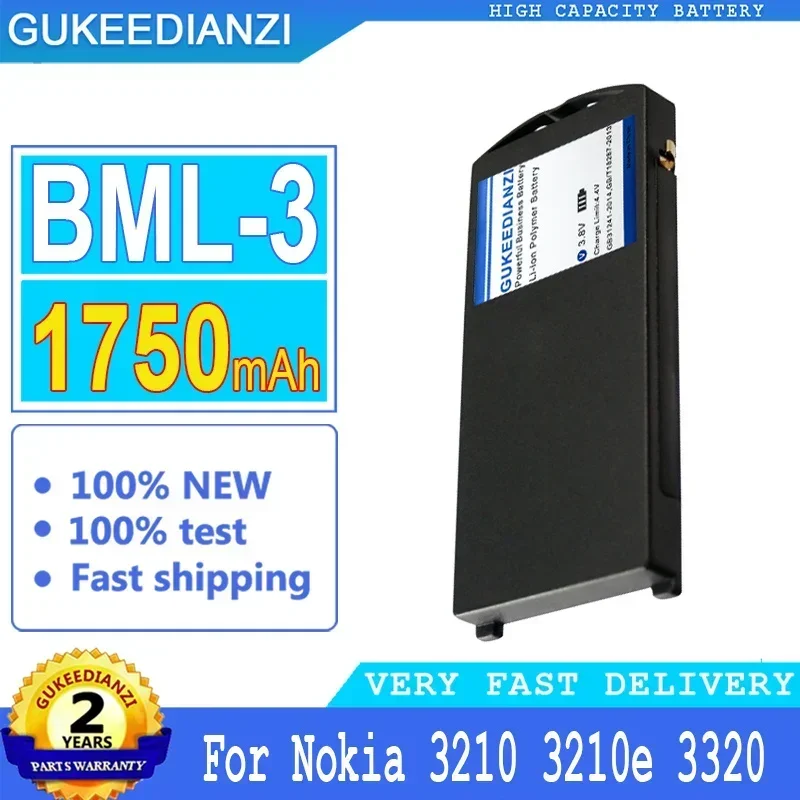 Replacement High Capacity Backup Mobile Phone Battery For Nokia BML-3 BML3 3210 3210e 3320 1750mAh