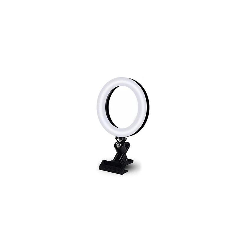16Cm Selfie Ring Light for Laptop Computer Desktop Ring Lamp Video Conference Lighting with Tripod Phone Holder Clip On-PZZW