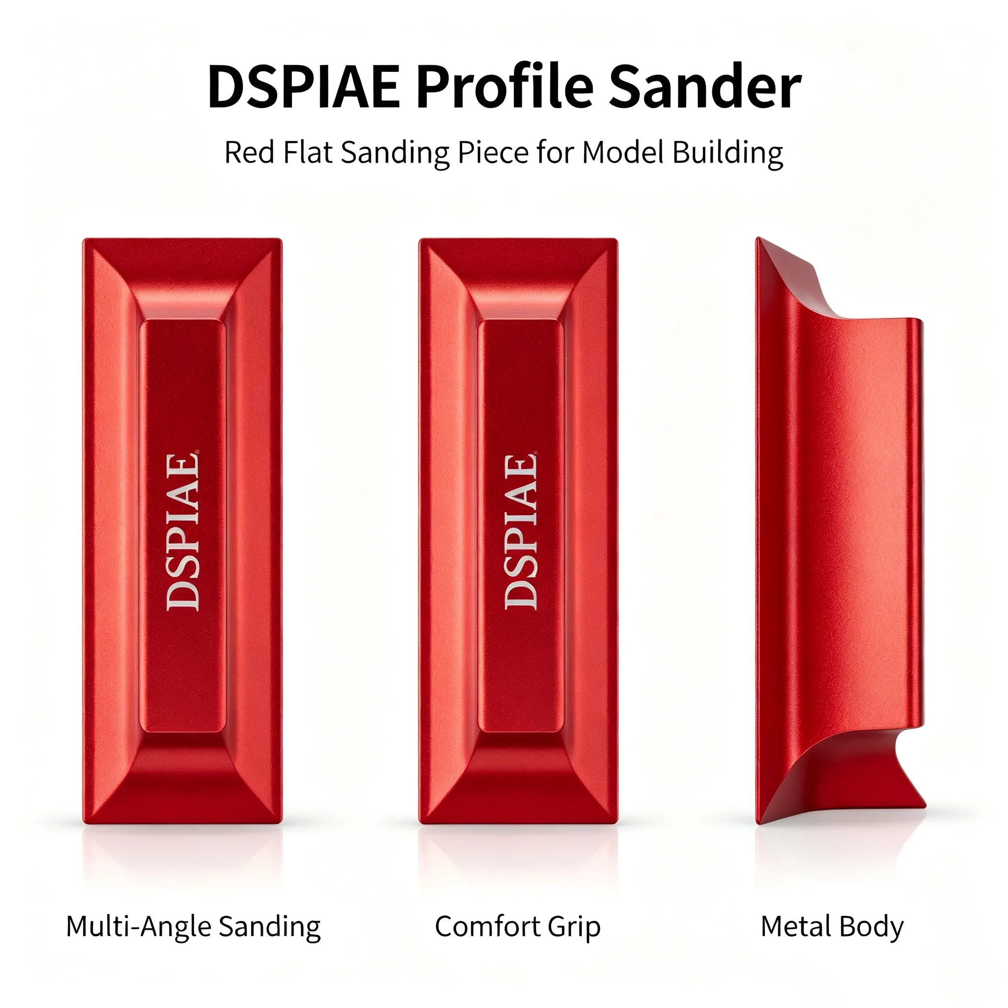 DSPIAE AS-25 Angled Sanding Boards Flat/Curved Surface Sanders for Plastic Model Grinding Sanding Polishing Craft Tool