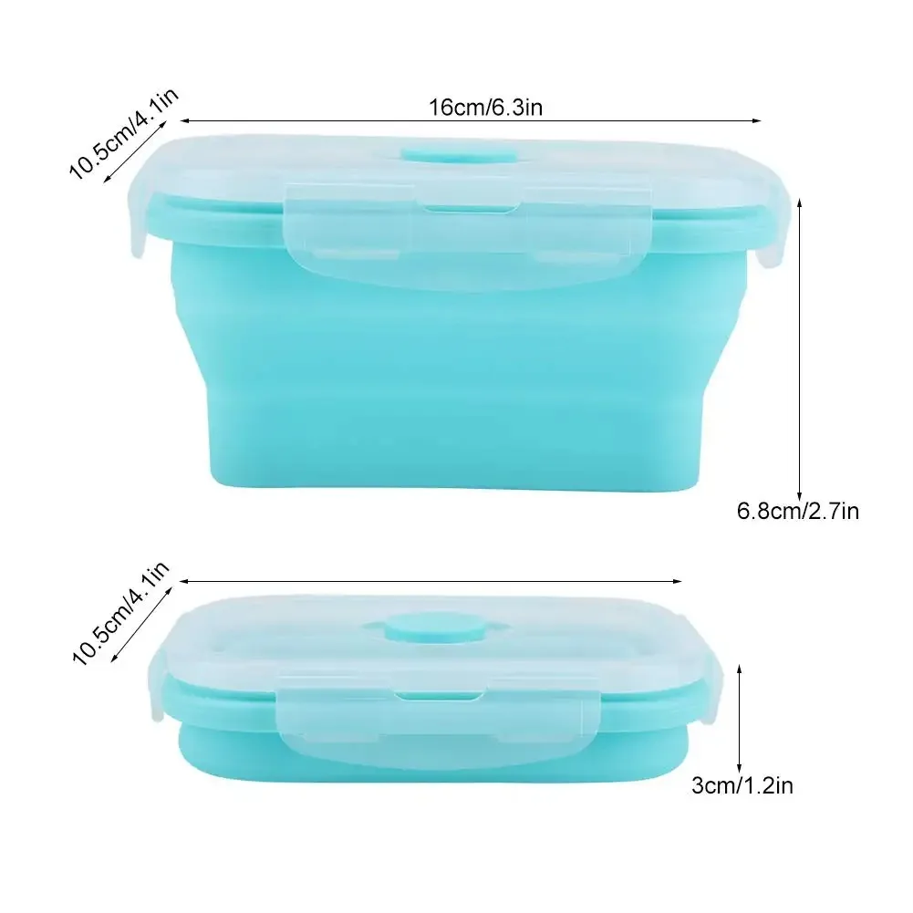 500ml Silicone Folding Bento Box Collapsible Portable Lunch Box for Food Dinnerware Food Container Bowl Lunchbox Tableware