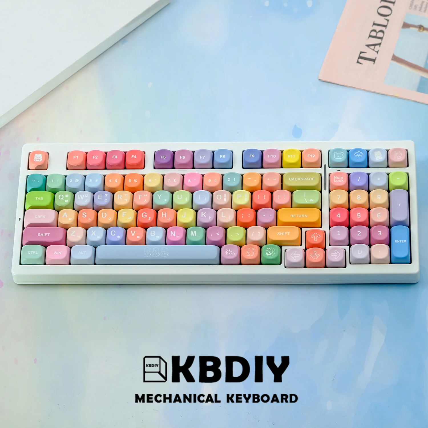 Imagem -02 - Kbdiy-keycap Coreano para Teclado Mecânico para Jogos Perfil Coreano Gomas de Ursos Iso Cor Cinco Lados 141 Teclas por Conjunto Diy