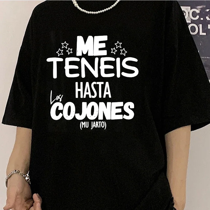 Funny Spanish Phrases Jokes Print T-shirts Men Casual Loose Simple O-Neck Short Sleeve Tshirt Summer Breathable Short Sleeve Top