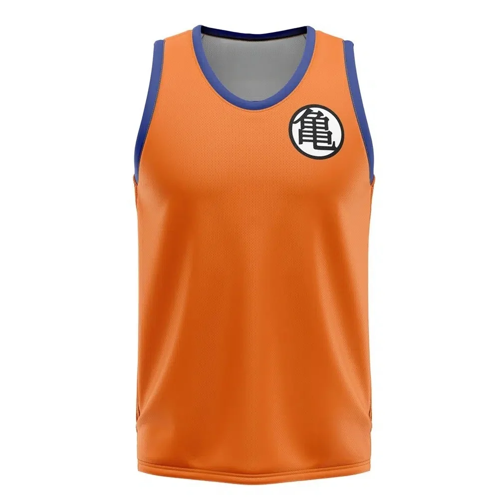 Dragon Ball Master Roshi Bedrucktes Basketball-Trikot, Sommer, Herren, atmungsaktiv, schnelltrocknend, ärmelloses Weste, passende Familienkleidung – Detail 2