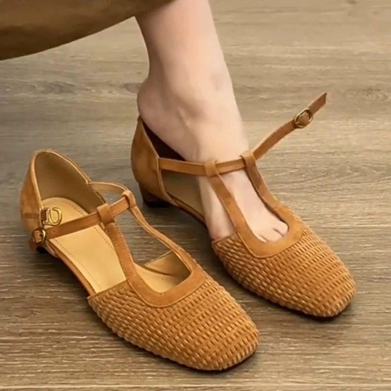 

Элегантные женские туфли на каблуке, модные замшевые босоножки на каблуке, осень 2024, праздничное платье, летняя женская обувь, новые роскошные сандалии Mujer