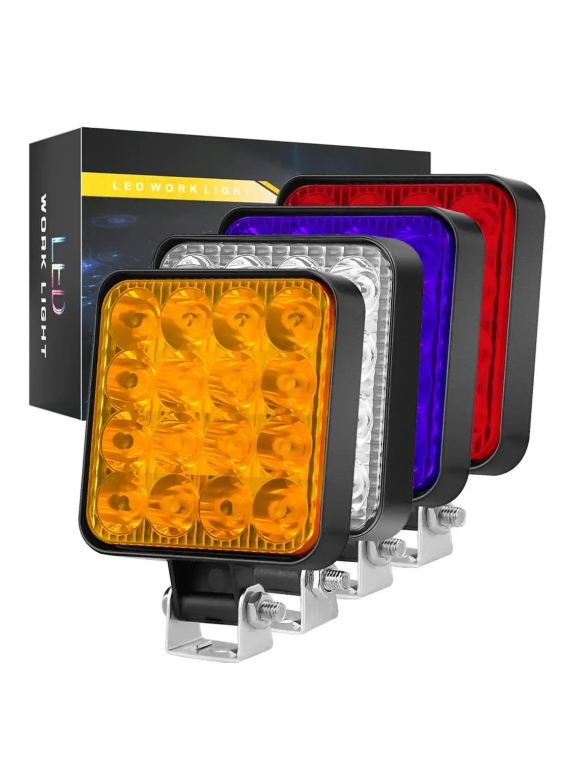 Barre lumineuse de travail LED étanche 12V, projecteur carré 48W, phare pour camion tout-terrain, lumière de conduite nocturne pour SUV