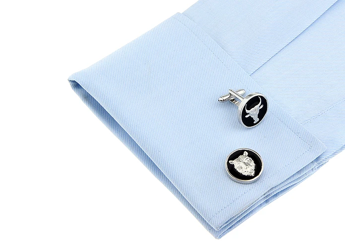 Men Gift Animal Cufflinks Wholesale&retail Black Color Copper Material Novelty Bull & Bear Stock Market Design