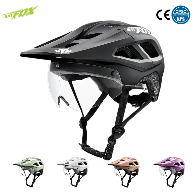 

BATFOX Cycling Helmet Magnetic Goggle Visor Lightweight Breathable Sports Safety Bike Helmet Adjustable Road MTB Bicycle Helmets
