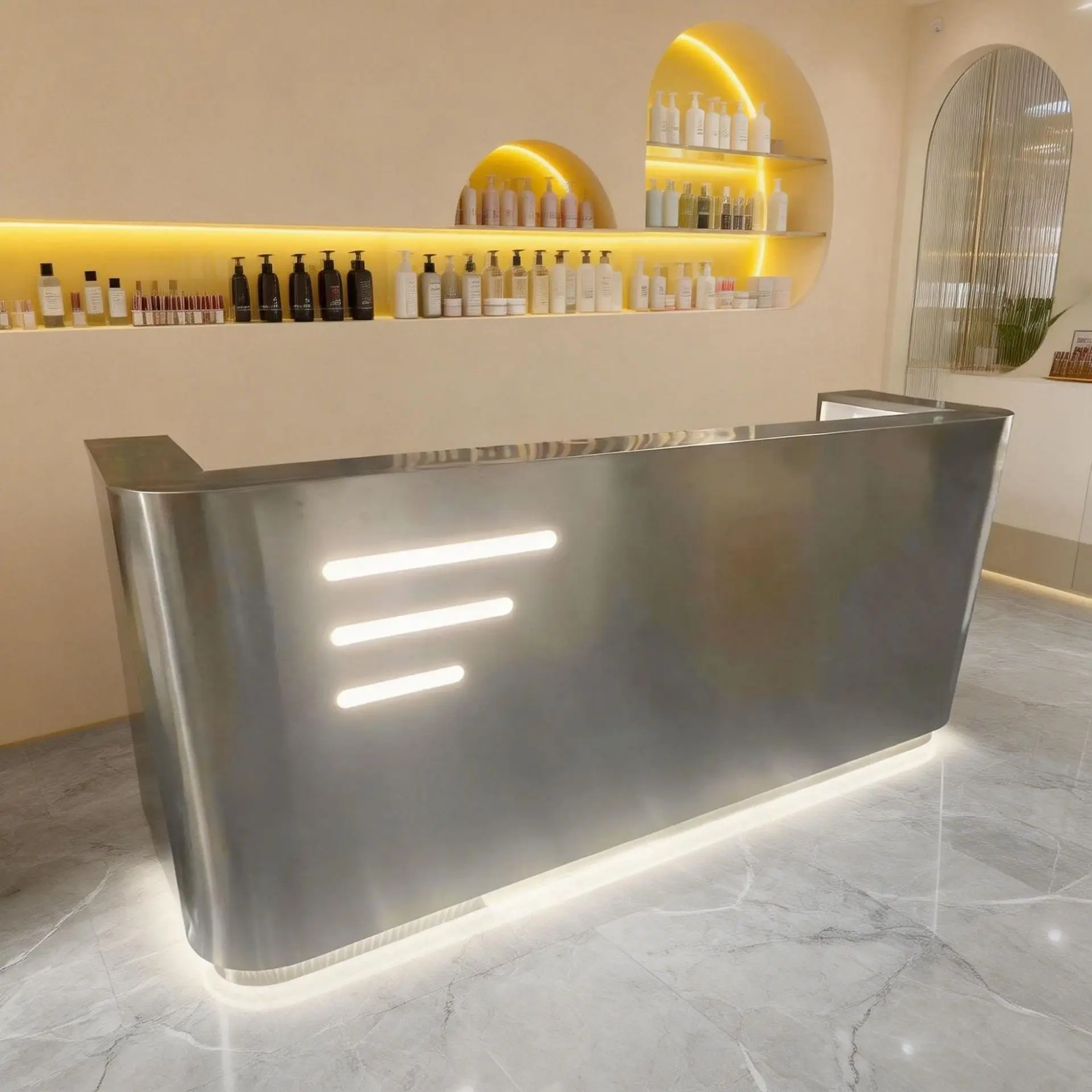 Painted Front Desk Reception Counter for   Salon Confinement Center Body Management Shop Checkout Counter