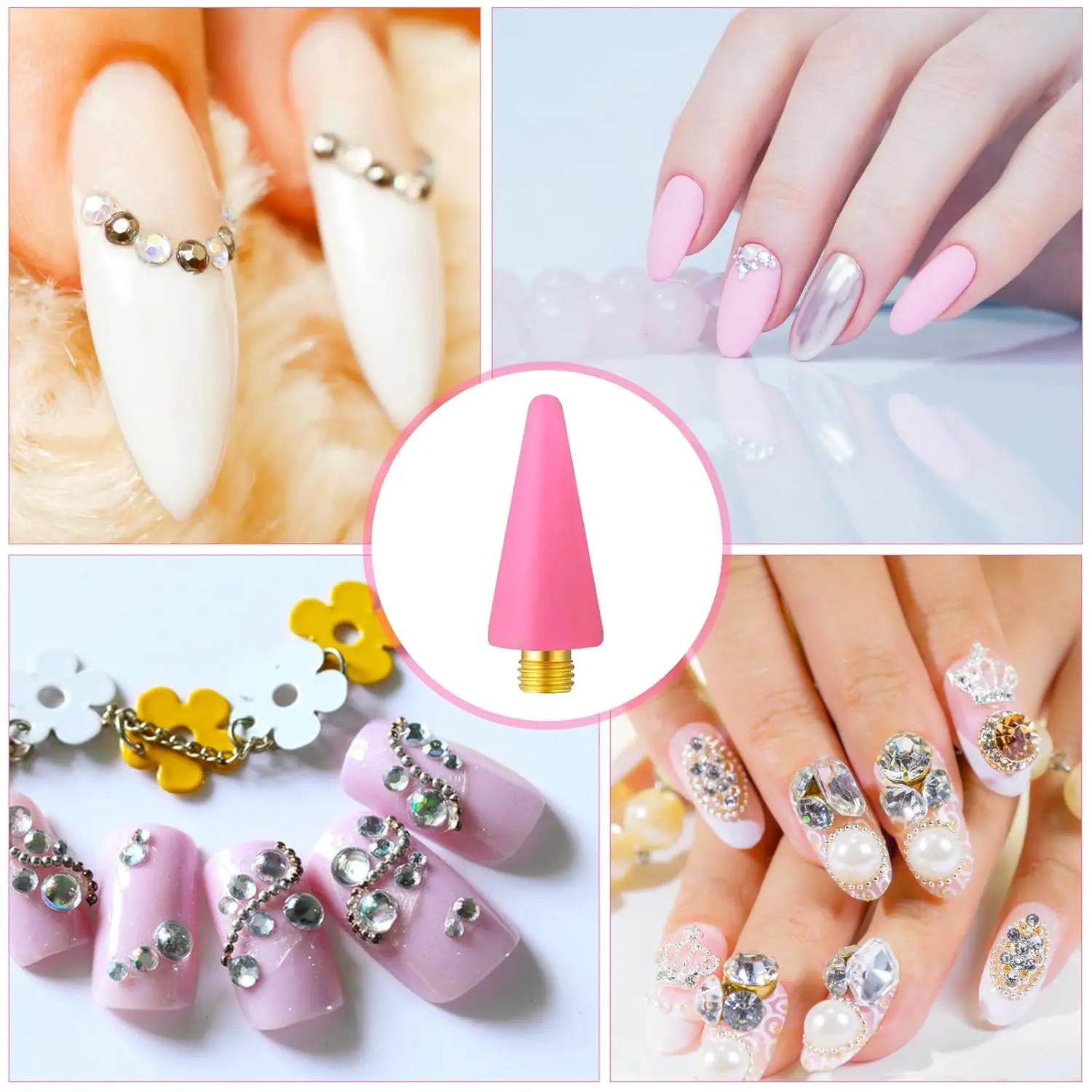12 ชิ้น Wax เปลี่ยนหัวเคล็ดลับ Rhinestone Picker เครื่องมือสําหรับเล็บ Dotting ปากกา Pick Up เล็บอัญมณีเครื่องประดับปากกาขี้ผึ้งสําหรับ Rhinestones