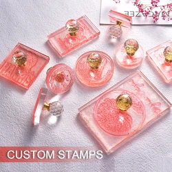 Personalized Seal LOGO Private Acrylic Stamp Custom Wedding Student Graduation Business Logo Package Transparent Acrylic Stamp