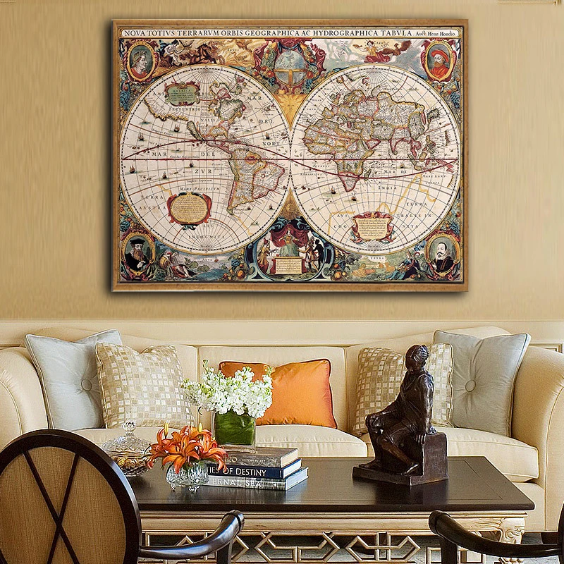 Paintings خريطة العالم جدار الفن قماش لوحات يطبع الفني الجمالية غرفة المعيشة معلقة ملصق صور غرفة نوم الديكور