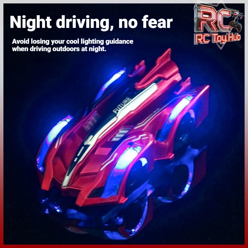 

FUTURE Wall Climbing Remote Control Stunt Car 2.4G Infrared Remote 8-10M Control Range Kids Electric Toy Racing Car For Boys