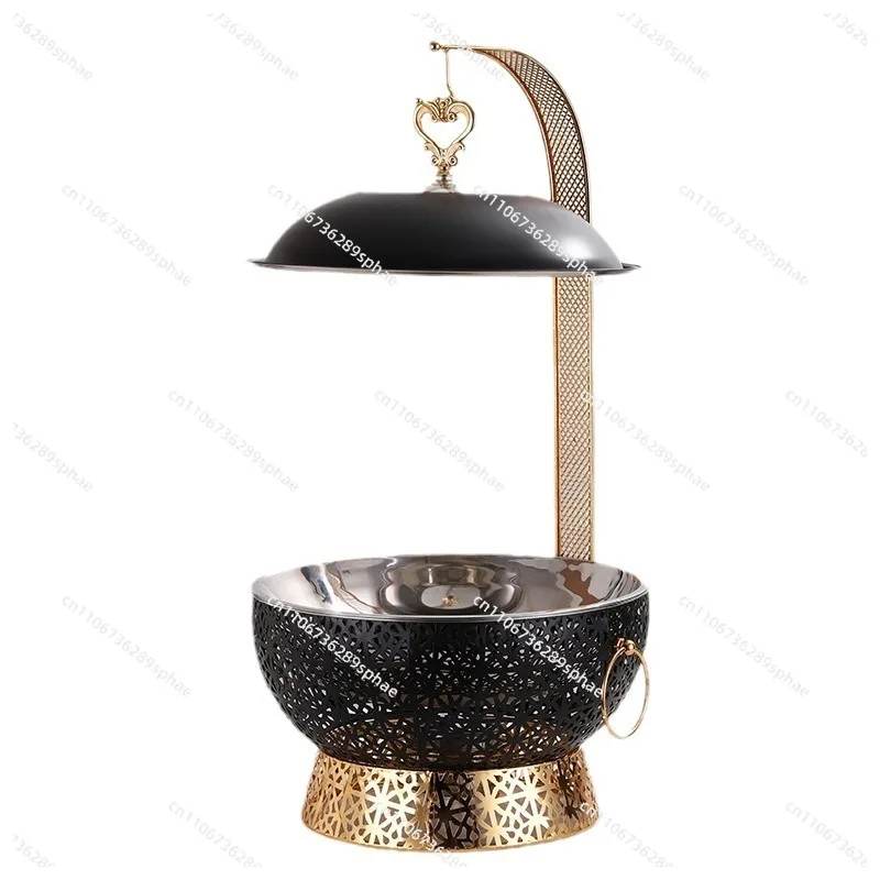 

Новый дизайн, набор для стола с горячим горшком, 8,0 л, черный обеденный горячий горшок