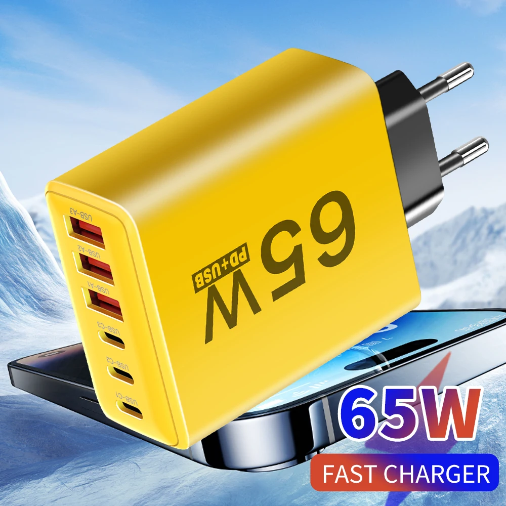65W USB Fast Charging Type C Charger Quick Charger 3.0 Mobile Phone Power Adapter For iPhone Xiaomi Samsung Huawei Wall Charger