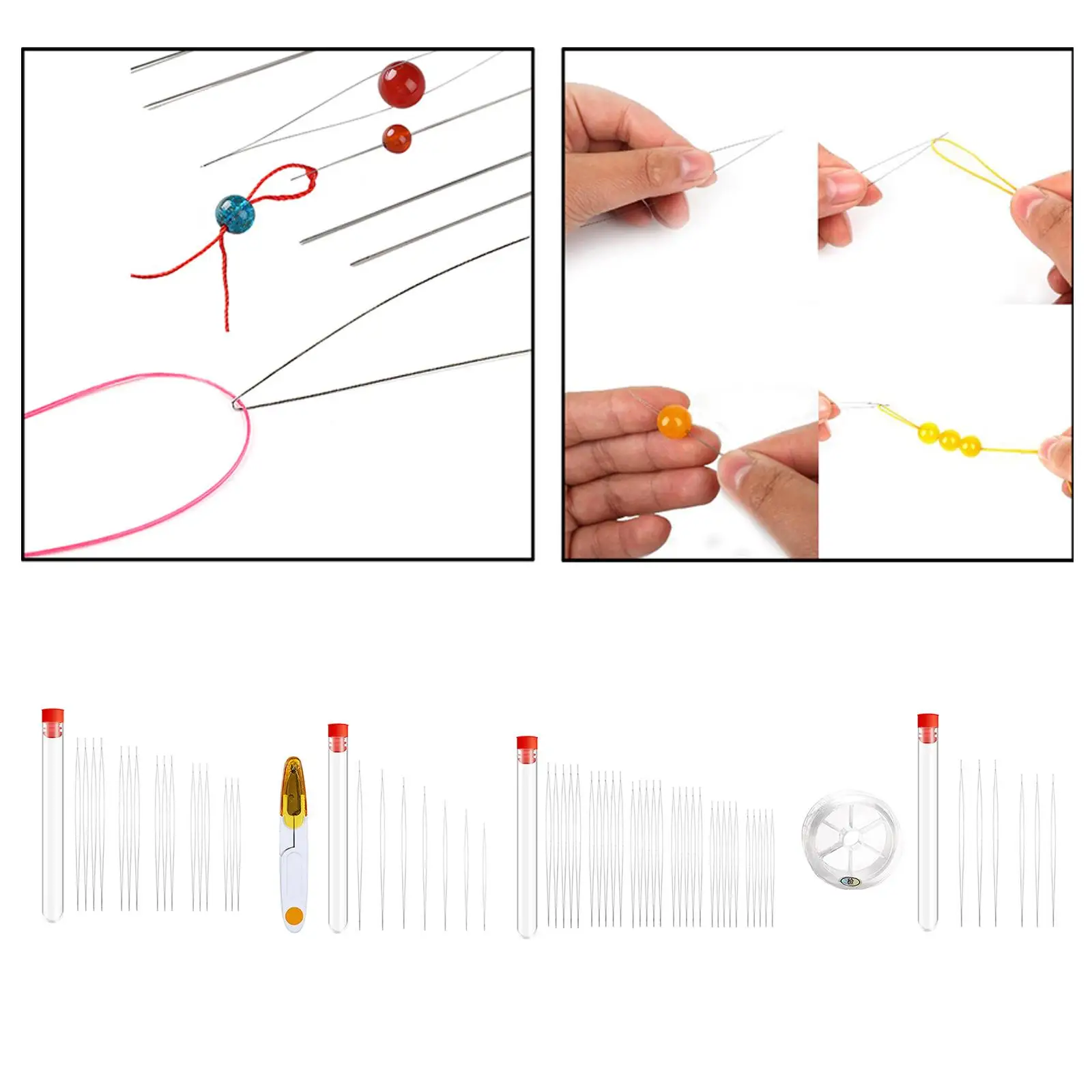 Multi Size Beading with Scissors and Tube for Jewelry Making Necklace Bracelet DIY Craft Supplies