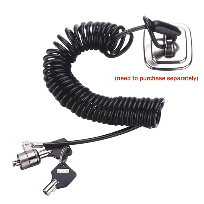 Essential Laptop Computer Lock Laptop Lock Anti-Theft Lock Universal Retractable Spring Rope Steel Cable Key Computer Lock
