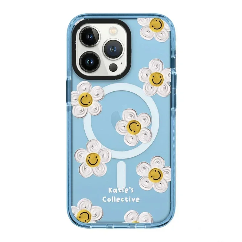 

MagSafe Acrylic Daisy Rabbit Phone Case Cover for iPhone 12 13 14 15 Pro Max Case for iPhone 15 ProMax