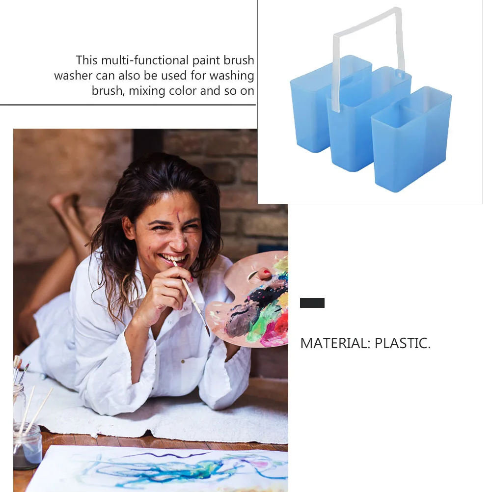 Rondella per pennelli Secchio di plastica staccabile multifunzionale Porta detergente per pennelli Contenitore di miscelazione Strumento di pittura artistica portatile
