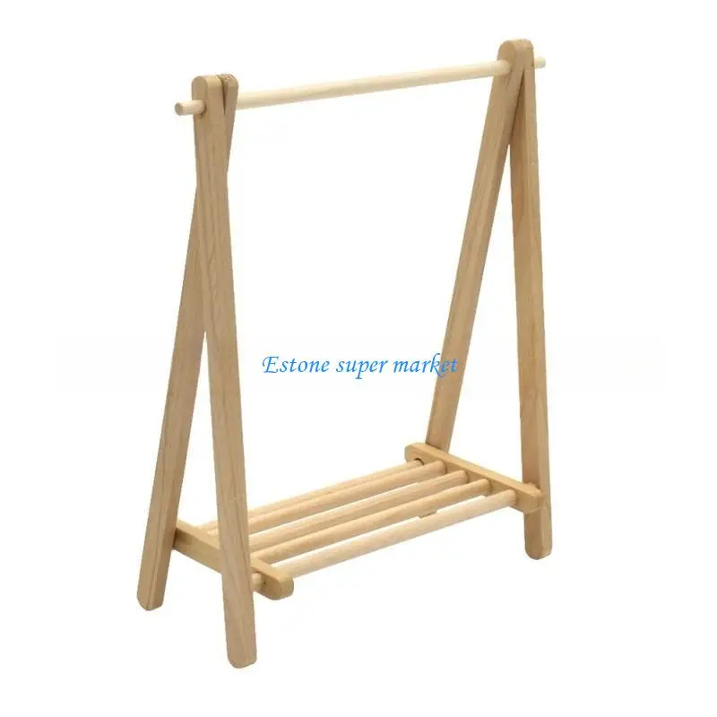 090B Foldable Clothes Rack Model for Dollhouses Enthusiast 1/12 Dollhouses Display