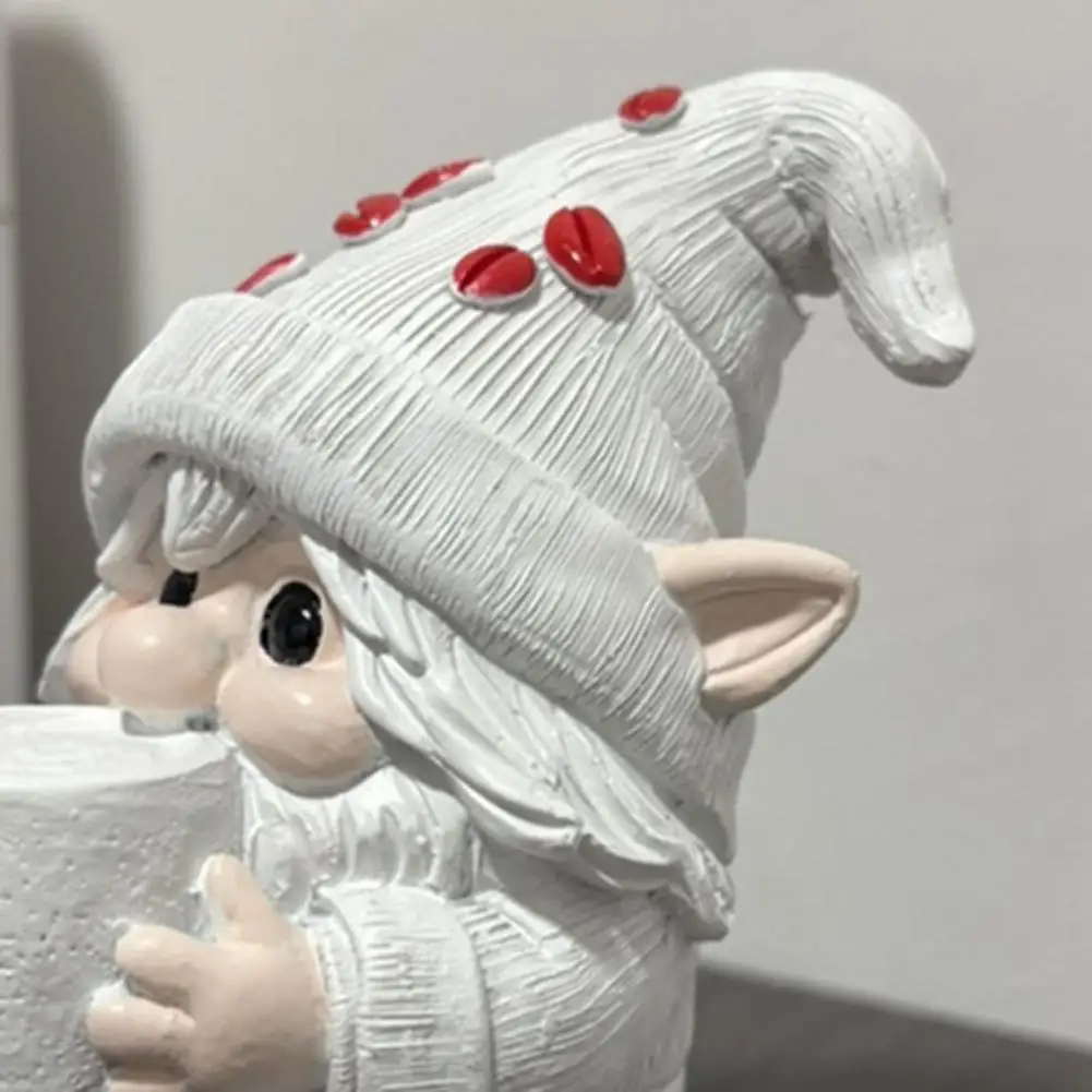 1/3PCS Gifts Handmade Coffee Gnome Coffee Theme Resin Dwarf with Coffee Cup Christmas Ornament Dwarf Figurine