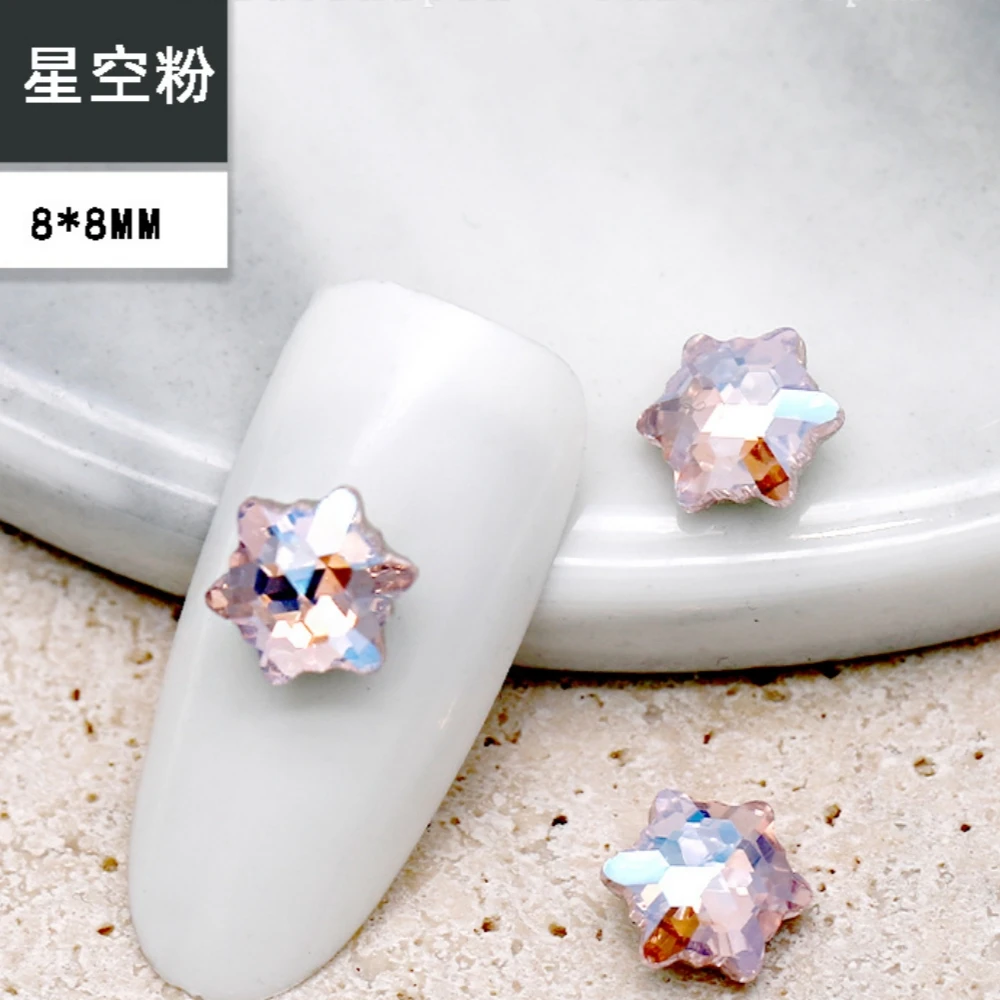 Prego diamante, rosa estrelado, fundo apontado, super flash, coração, gordura, quadrado, machado, borboleta acessórios, 50pcs