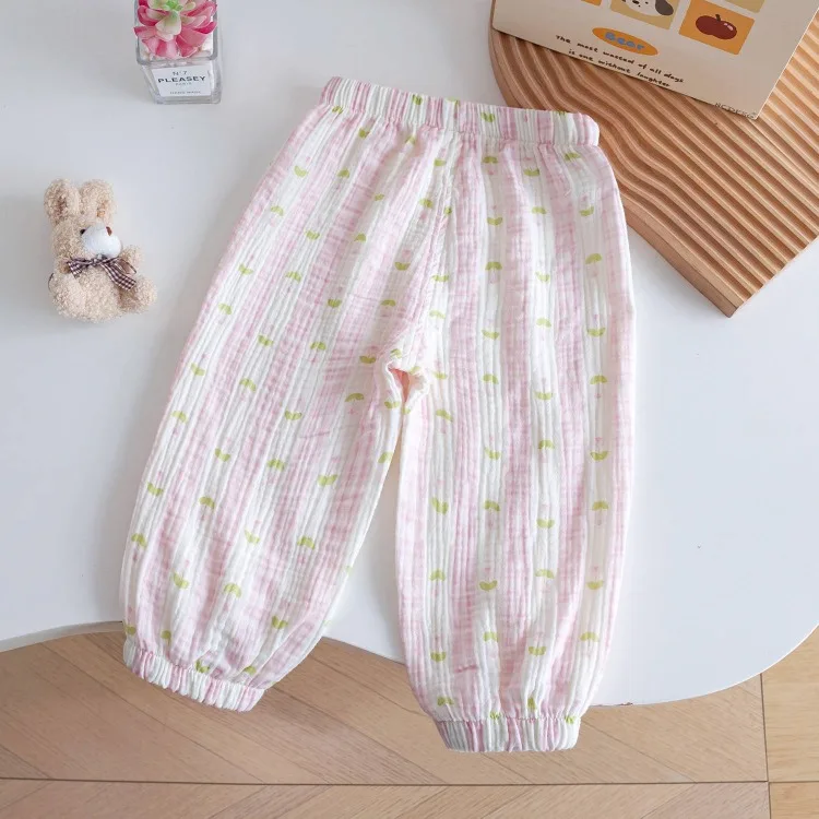 Bequeme Baumwoll-Freizeithose für Mädchen, atmungsaktive Sommerhose mit elastischem Bund, niedliche Hasen-Unterhose für Kinder – Detail 7