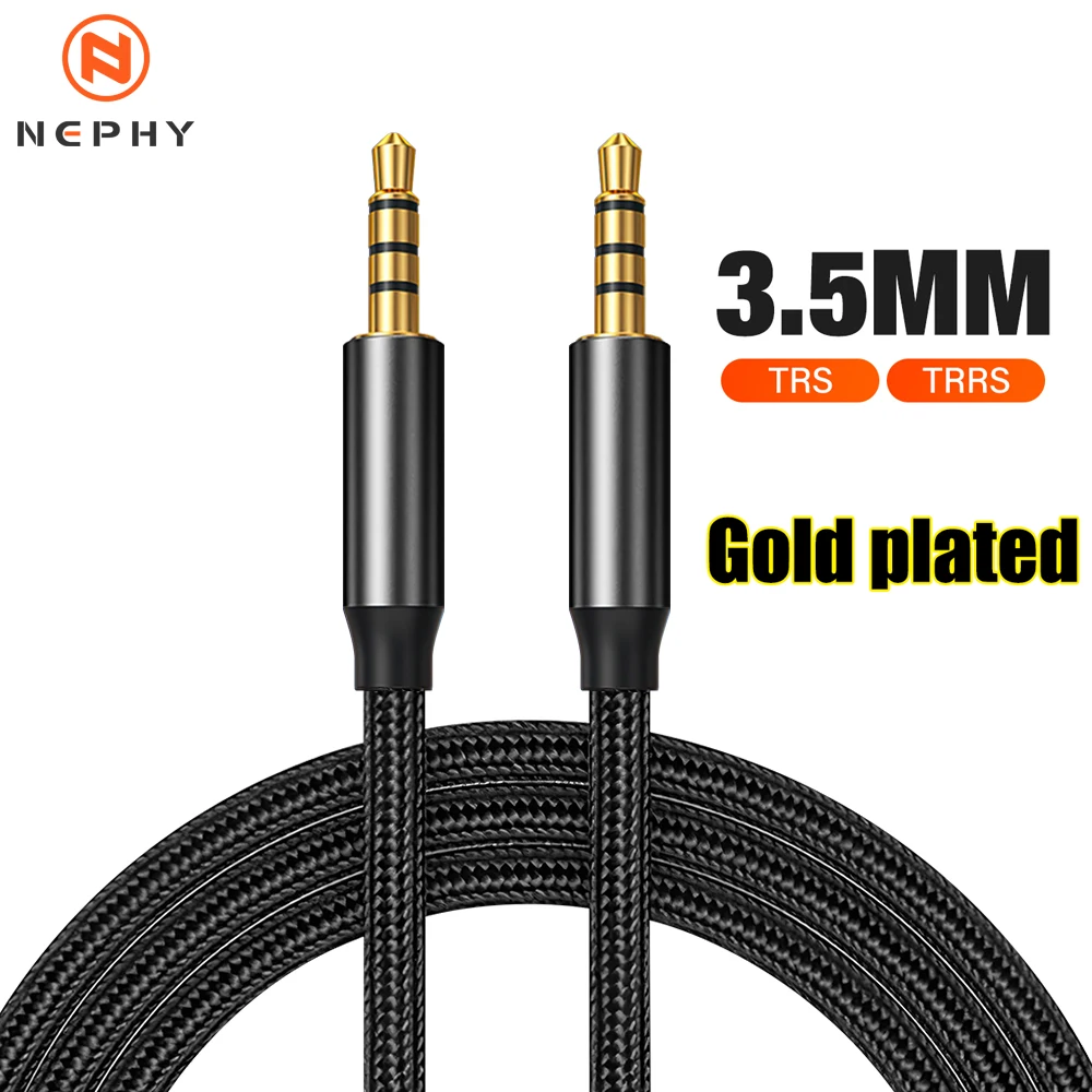 Gold Plated 3.5mm To 3.5 mm TRRS 4 Pole Long Aux Cable For Phone Headset Microphone Car Music HIFI Stereo Sound Audio Connector