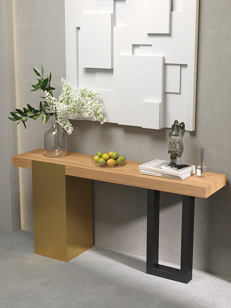 Italian light luxury marble slate entrance table ultra-narrow entrance table villa hotel corridor art case end view table