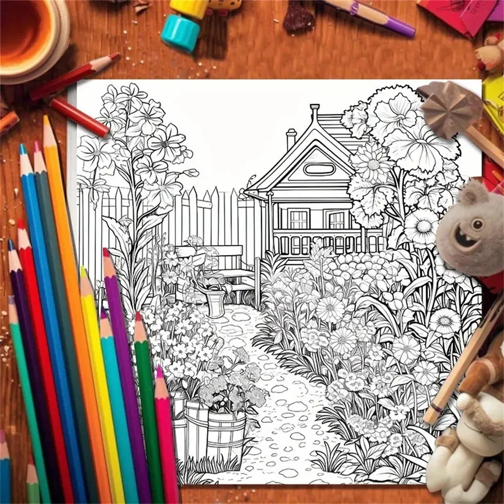 Книга-Раскраска с двойными страницами, 20 страниц