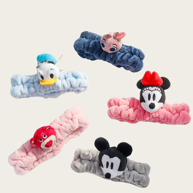 Disney Cartoon Strawberry Bear Headband Hair Accessory Female Internet Celebrity Makeup Cute Girls Plush Face Wash Headband