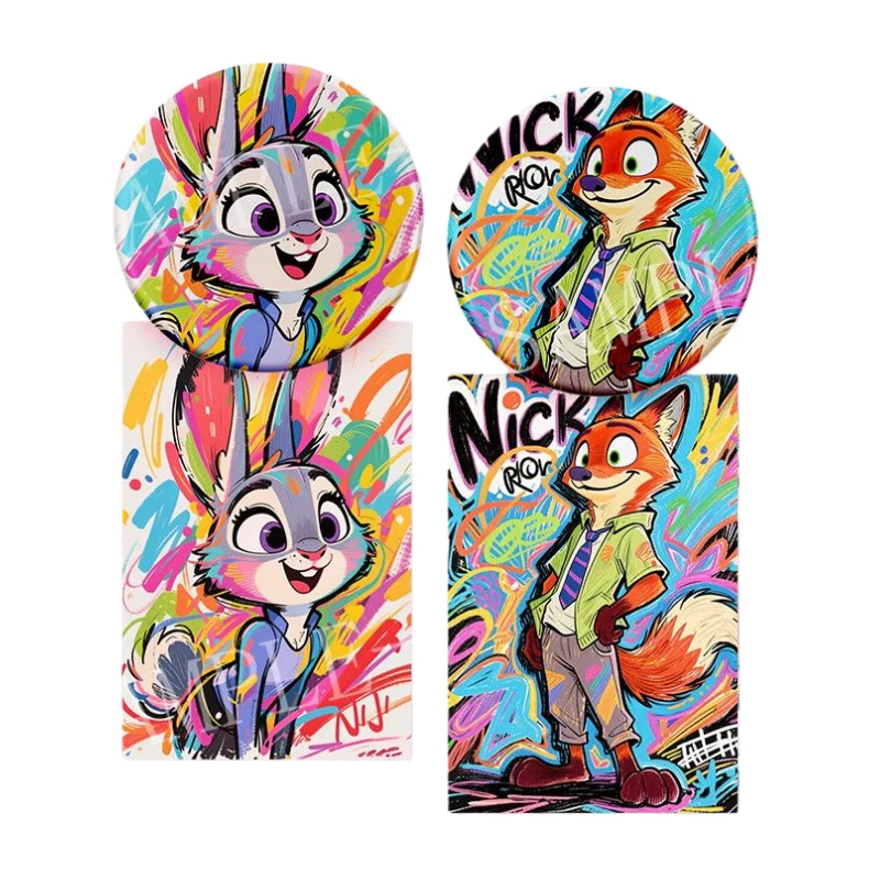 ديزني Zootopia الكرتون لطيف جودي نيك صفعة سميكة سوليد فلاش الإبداعية kawaii شارة حقيبة ظهر الطالب الديكور هدية بالجملة #2