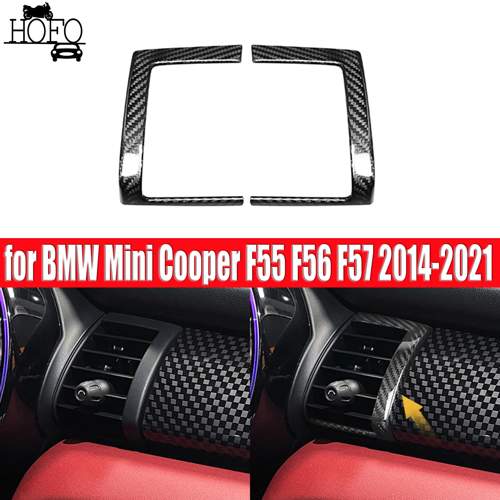 

2PCS Carbon Fiber Vent Air Outlet Trim for BMW Mini Cooper F55 F56 F57 2014-2021