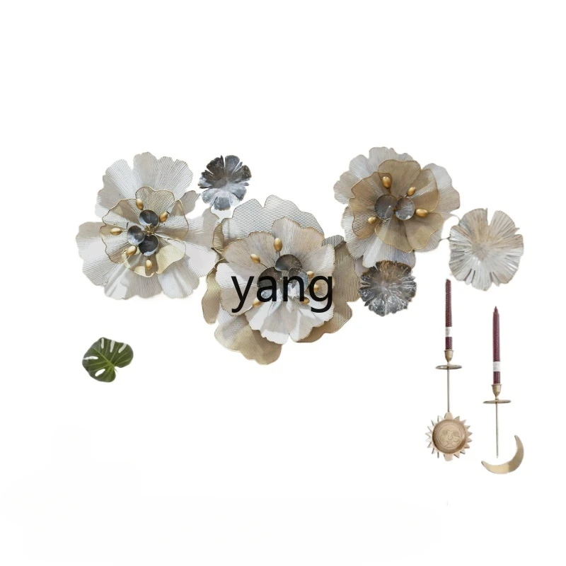 

Yjq Light Luxury Iron Wall Decoration Living Room Sofa Background Wall Hangings Three-Dimensional Flower Bedside Wall Hanging