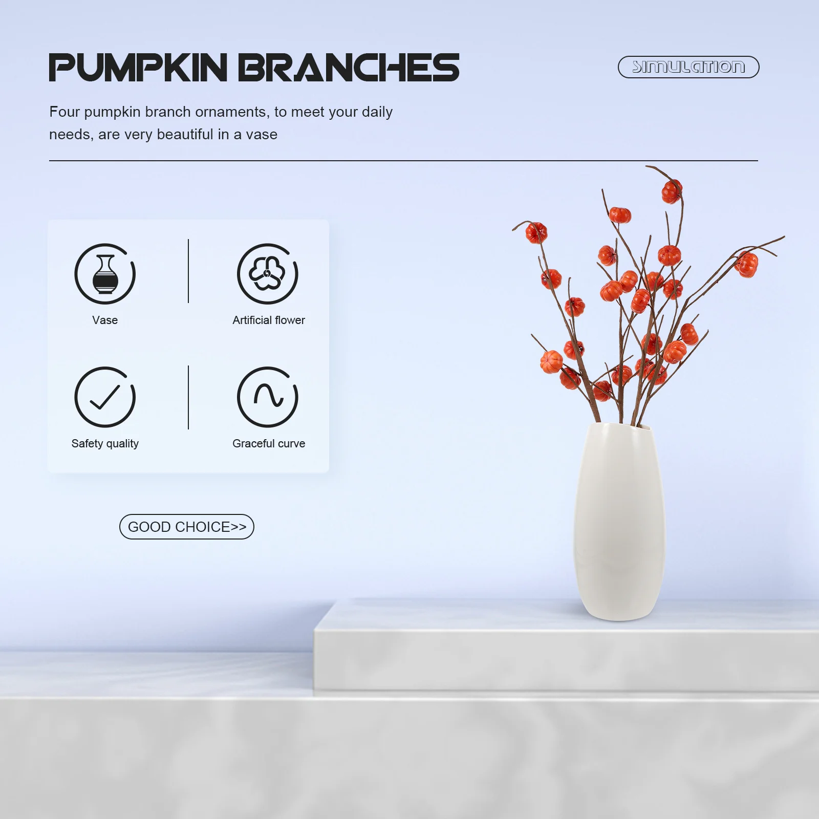 

Autumn Pumpkin Branch Decoration Retro Vivid Mother Pumpkins Fall Decorations for Home