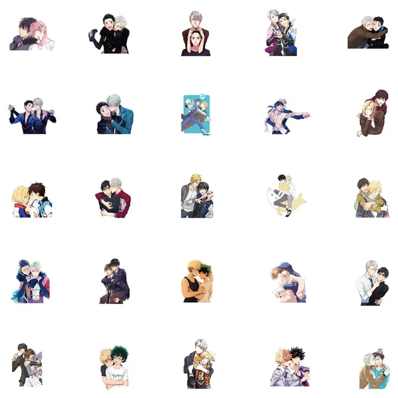 10/30/50pcs Yaoi Sticker Anime Homophobic Cartoon Cute Boys Love Homosexual Gay Waterproof Graffiti Sticker