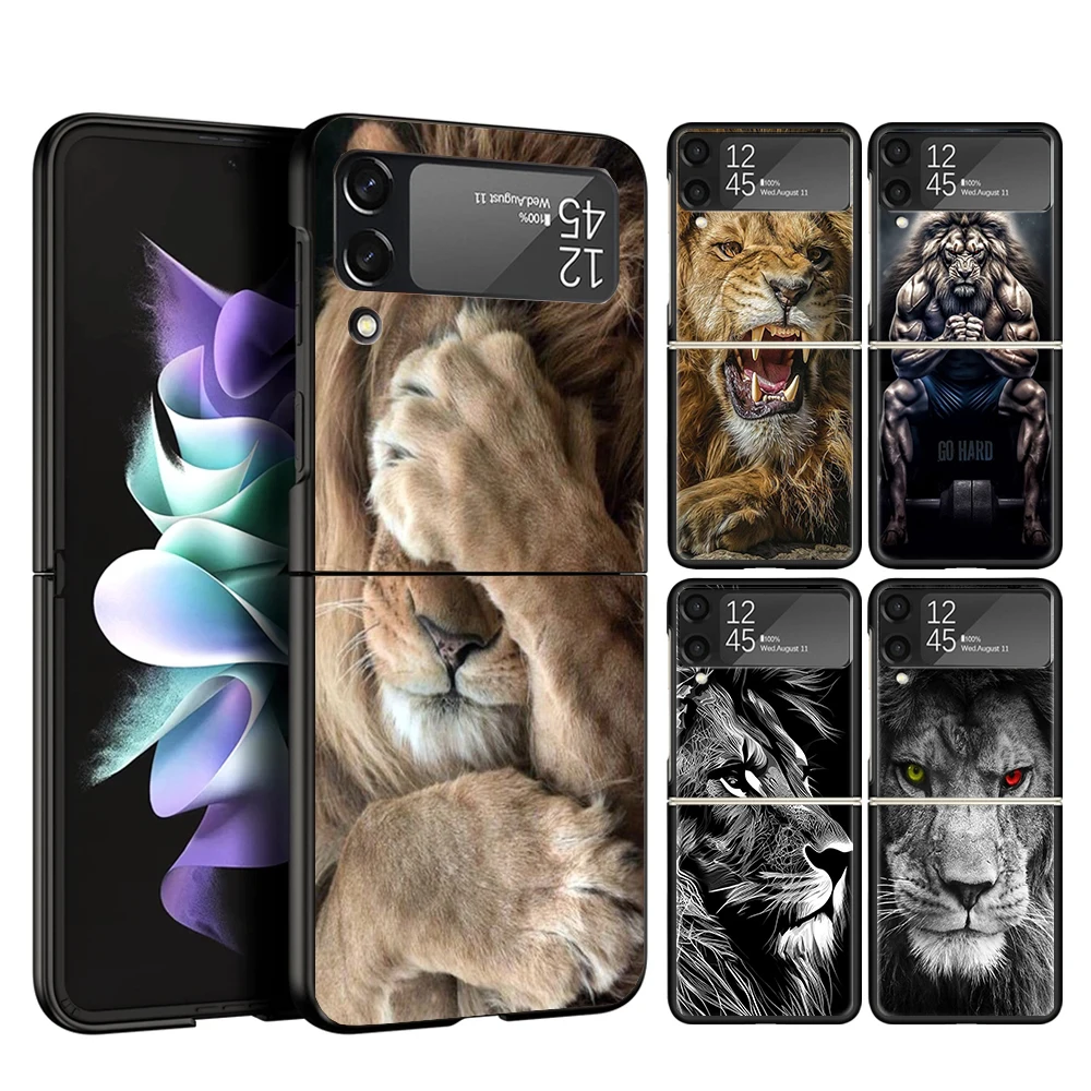 Funda de teléfono para Samsung Galaxy Z Flip 6 5 4 3 5G ZFlip6 ZFlip5 ZFlip4 ZFlip3 Black Hard Trend Fund