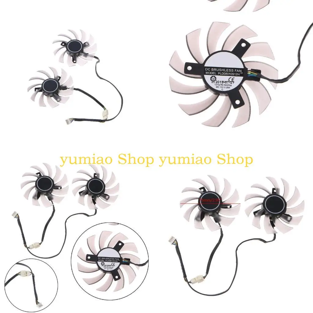 

587B 75 мм PLD08010S12H 4-контактный 12 В 0,25 А Вентилятор VGA Охладитель видеокарты для 1050TI 550