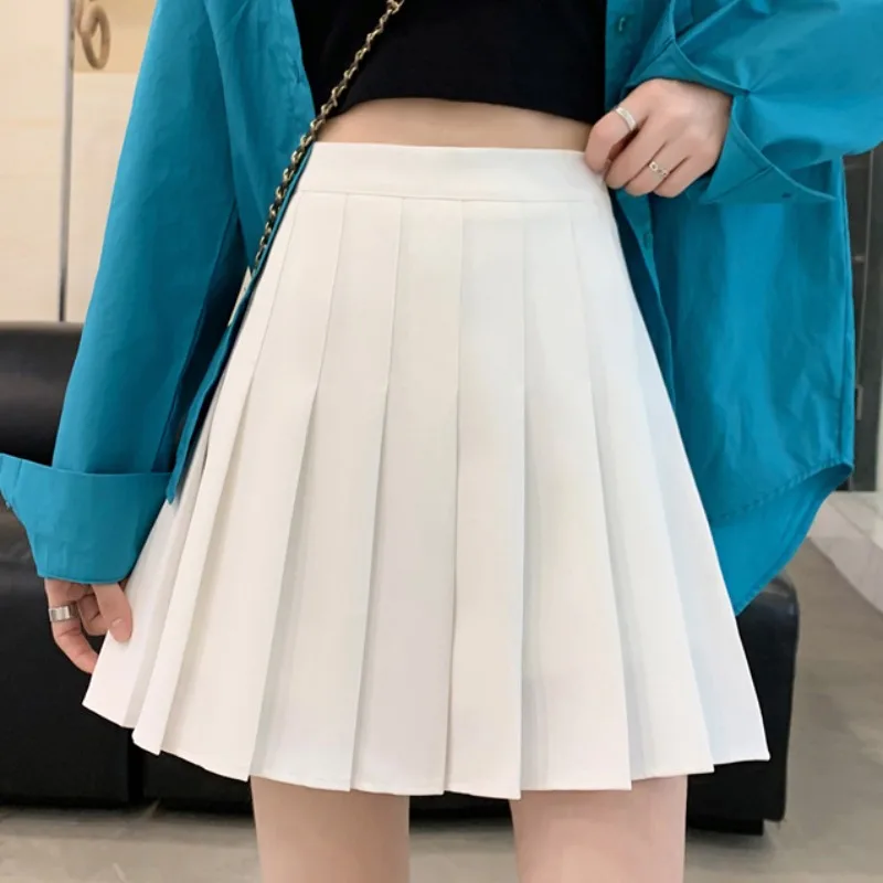 Hoge Taille Plooirok Dames Winter 2025, Nieuwe Bla Anti-Licht Ort Rok Broek Koreaanse Sle Pendelen Pure Kleur